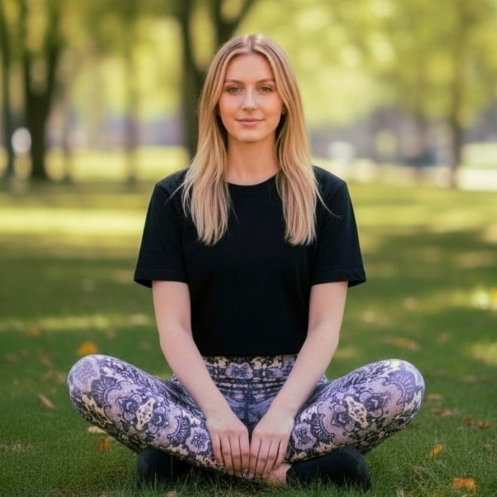 🧘‍♀️Fabletics Black and Light Pink Lace Print Leggings